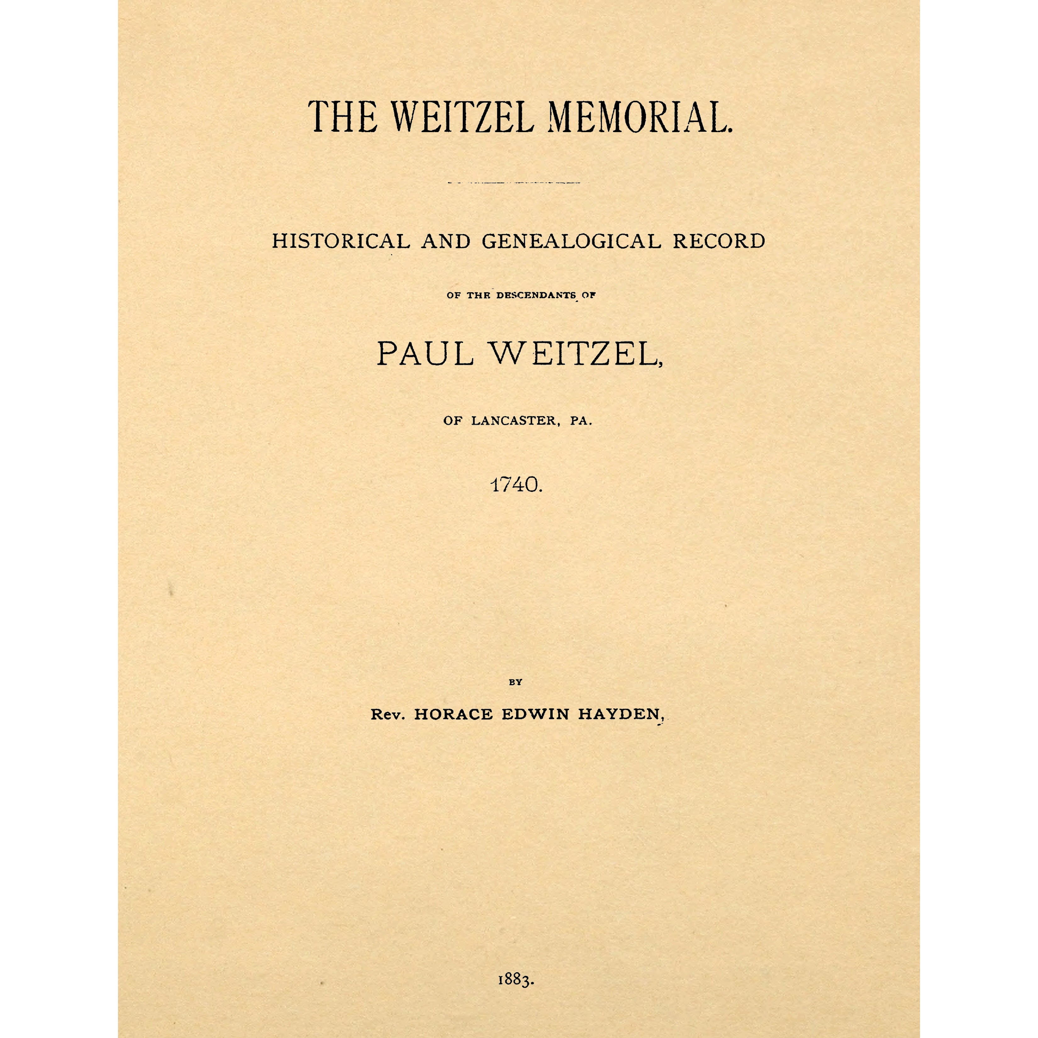 The Weitzel Memorial
