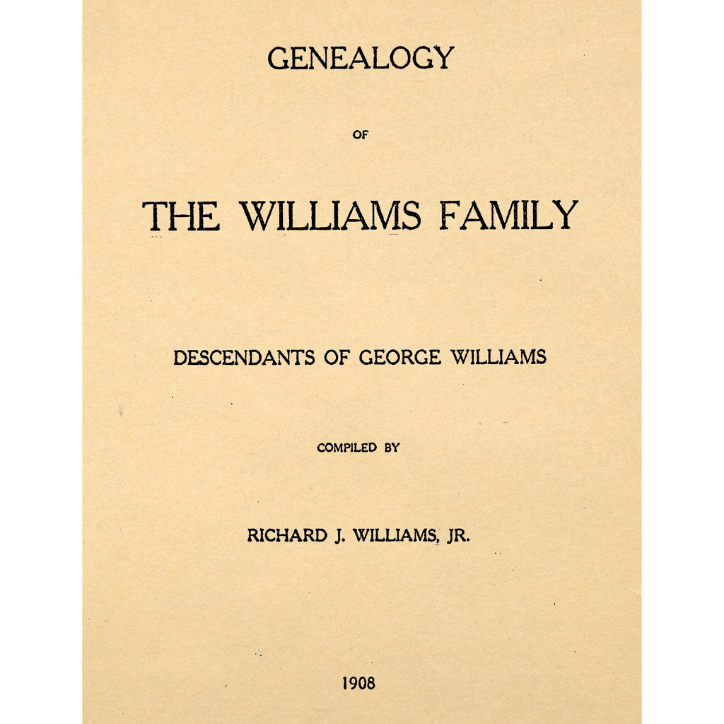 Genealogy of the Williams Family