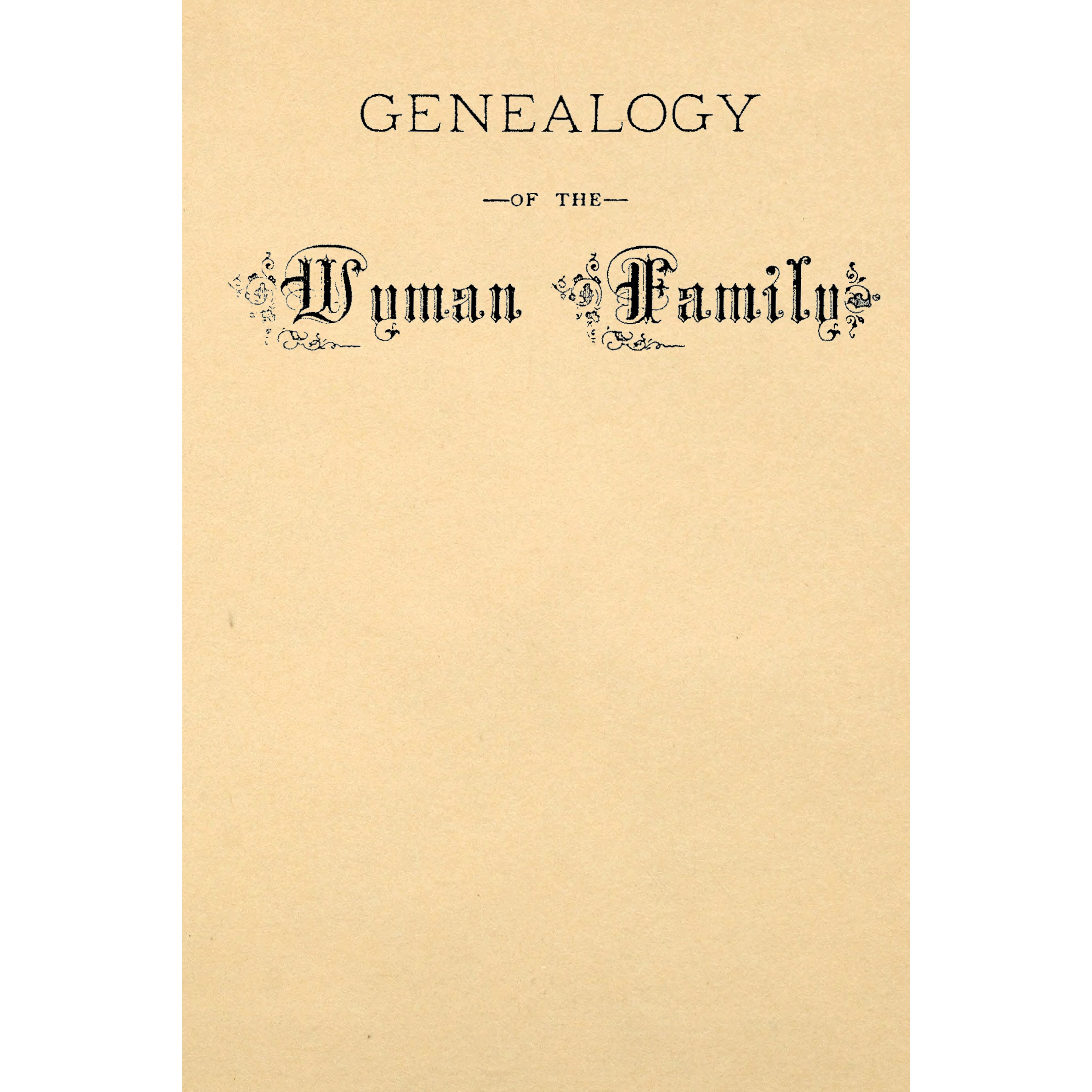 Genealogy of the Wyman Family