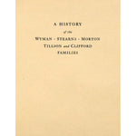 A History of the Wyman - Stearns - Morton - Tilson and Clifford Families
